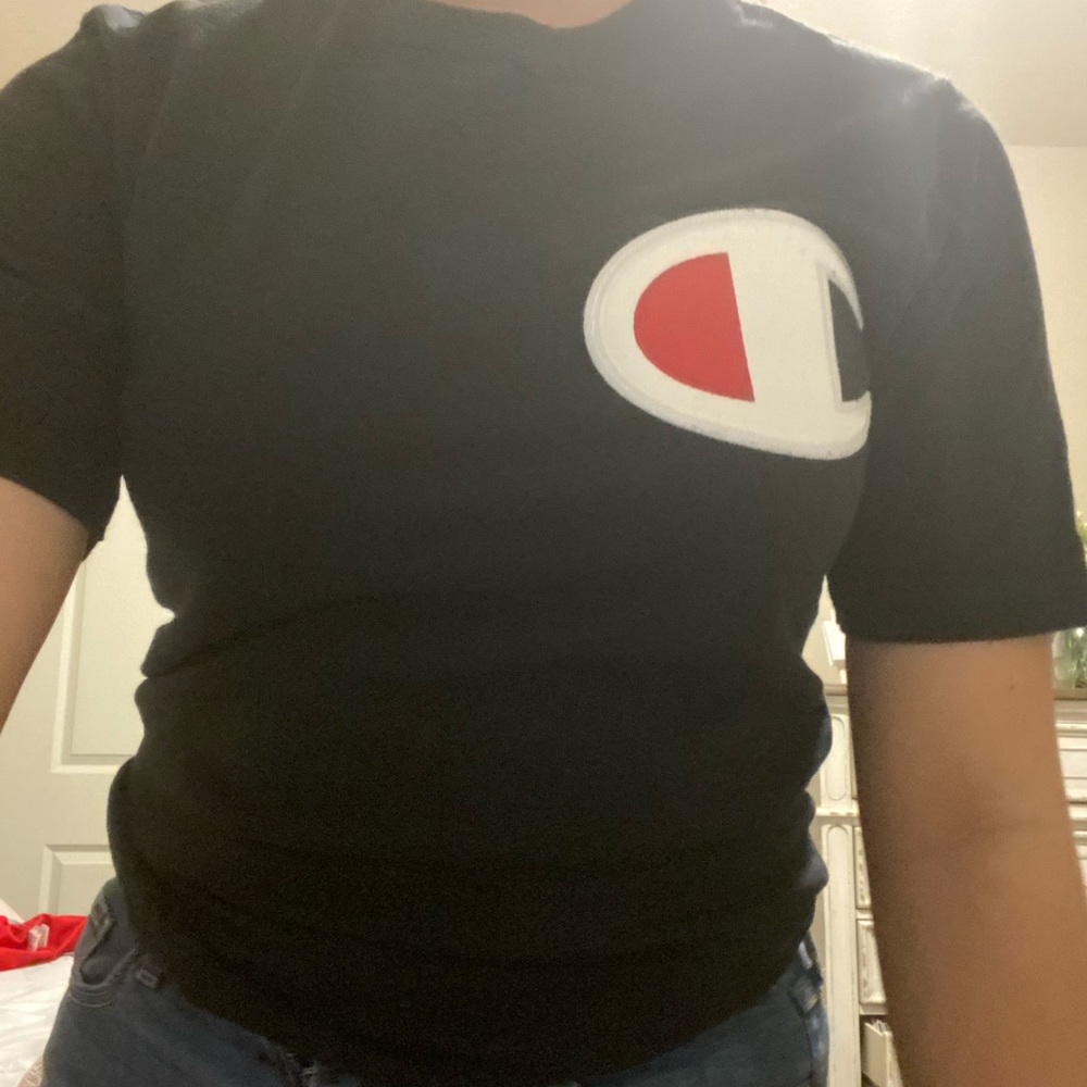 black unisex champion tee